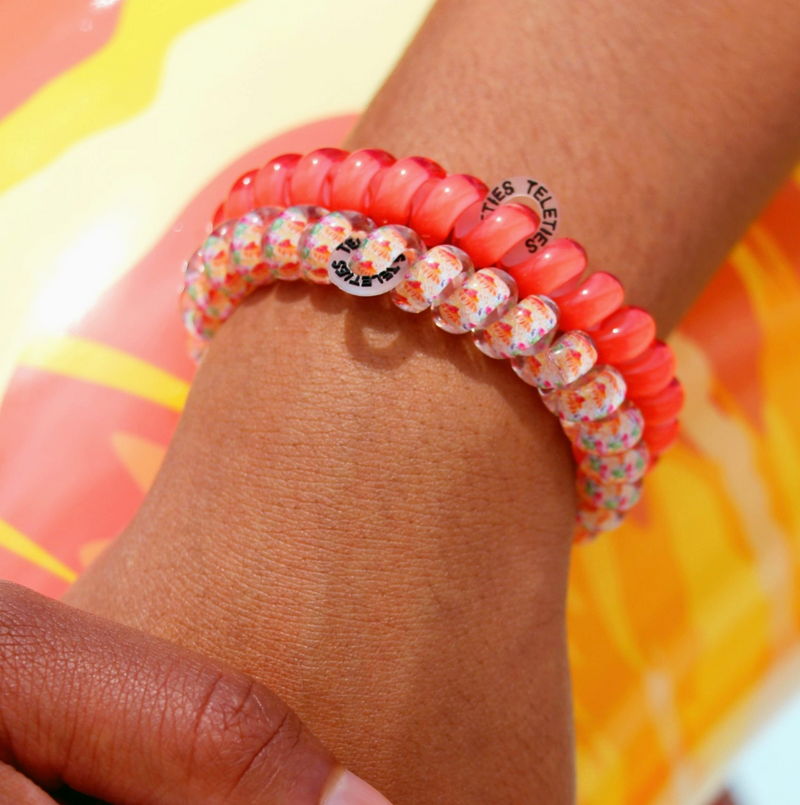 Coral Craze Large Hair Tie Set of 3