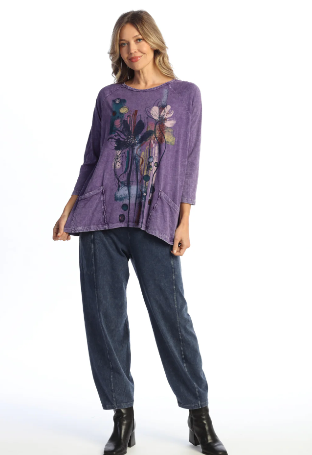 Lillian Purple Pocket Top