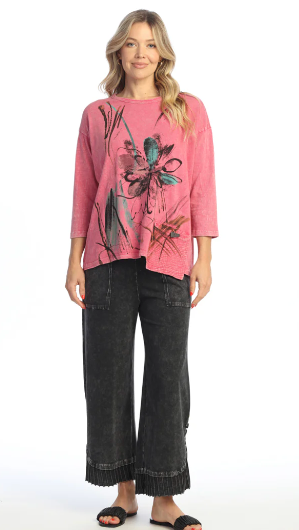 Berry Cotton Gauze Pocket Top