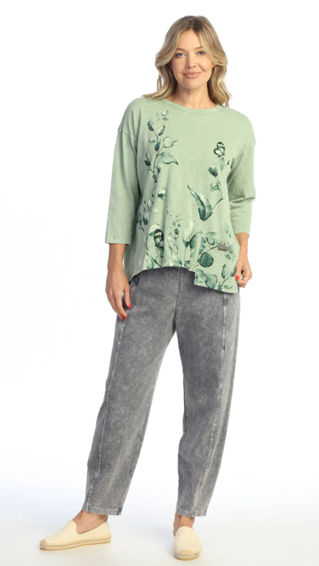 Sage Cotton Gauze Pocket Top