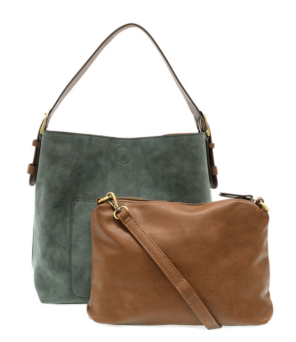 Dark Teal Suede Hobo Handbag