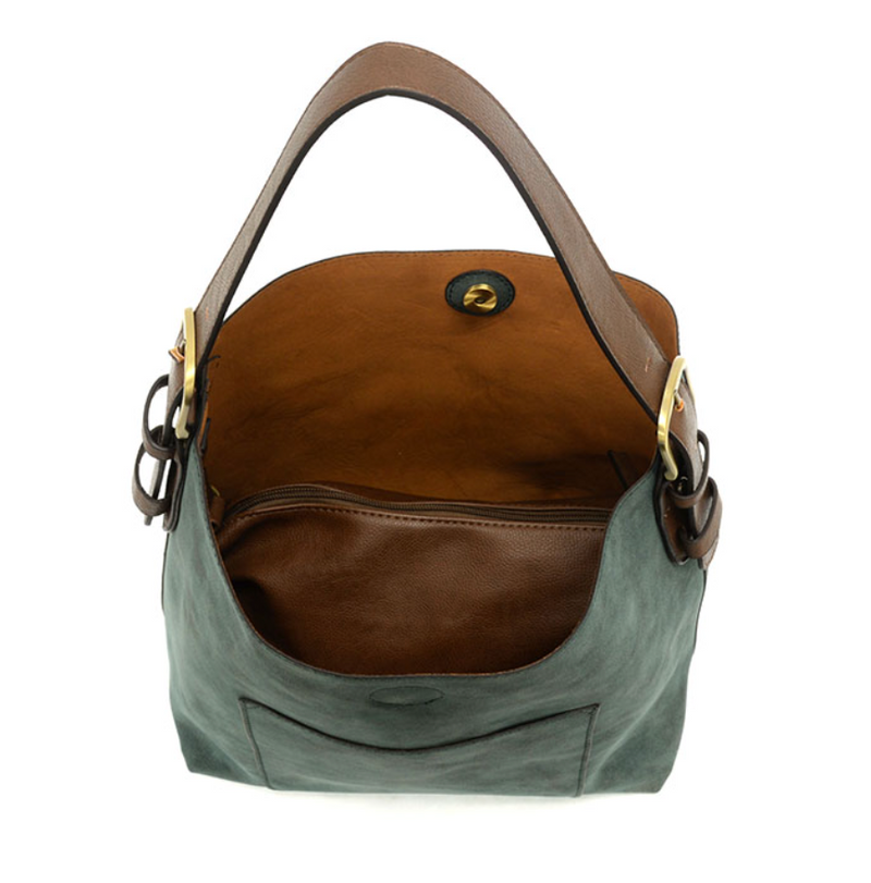 Dark Teal Suede Hobo Handbag