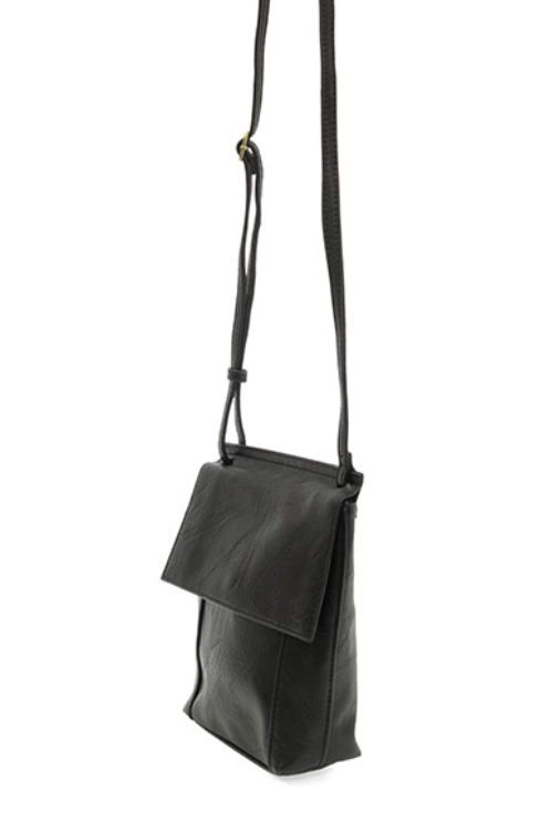 Black Front Flap Crossbody Bag