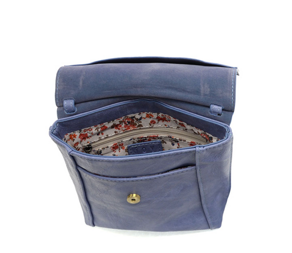 Blue Front Flap Crossbody Bag