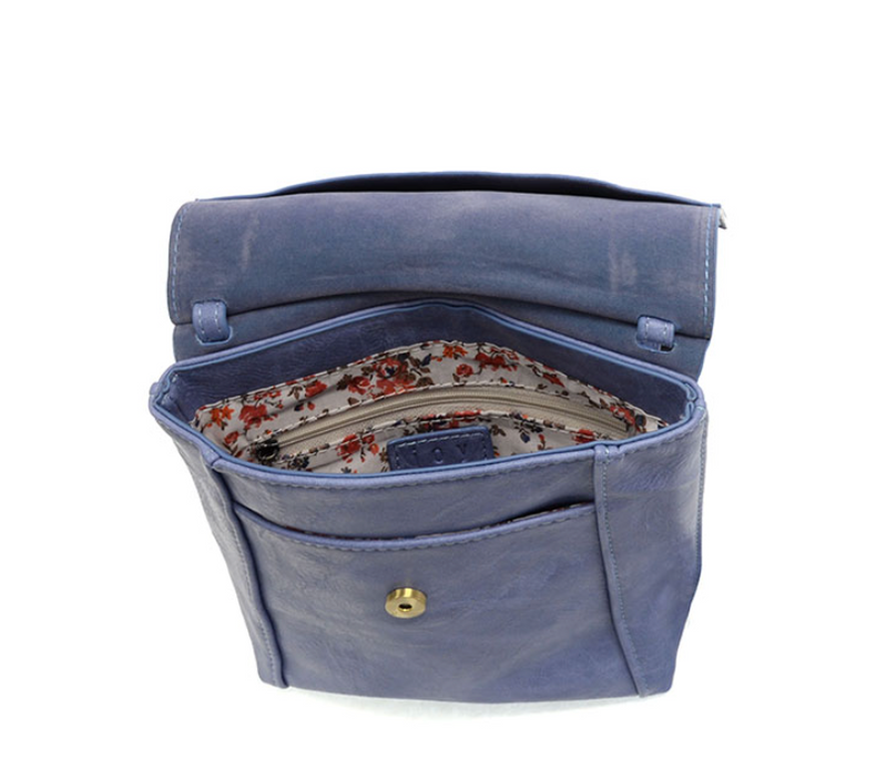 Blue Front Flap Crossbody Bag