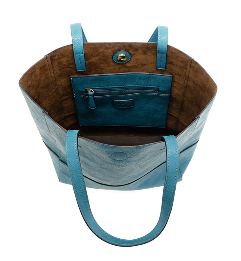 Turquoise Raw Edge Tote