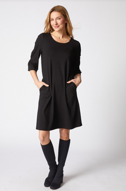 Black Pocket City Travel Dress