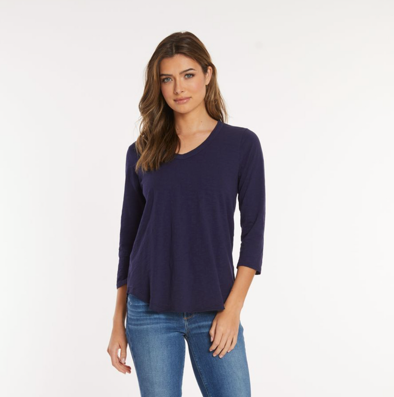 Vibrant Navy V-Neck Tee