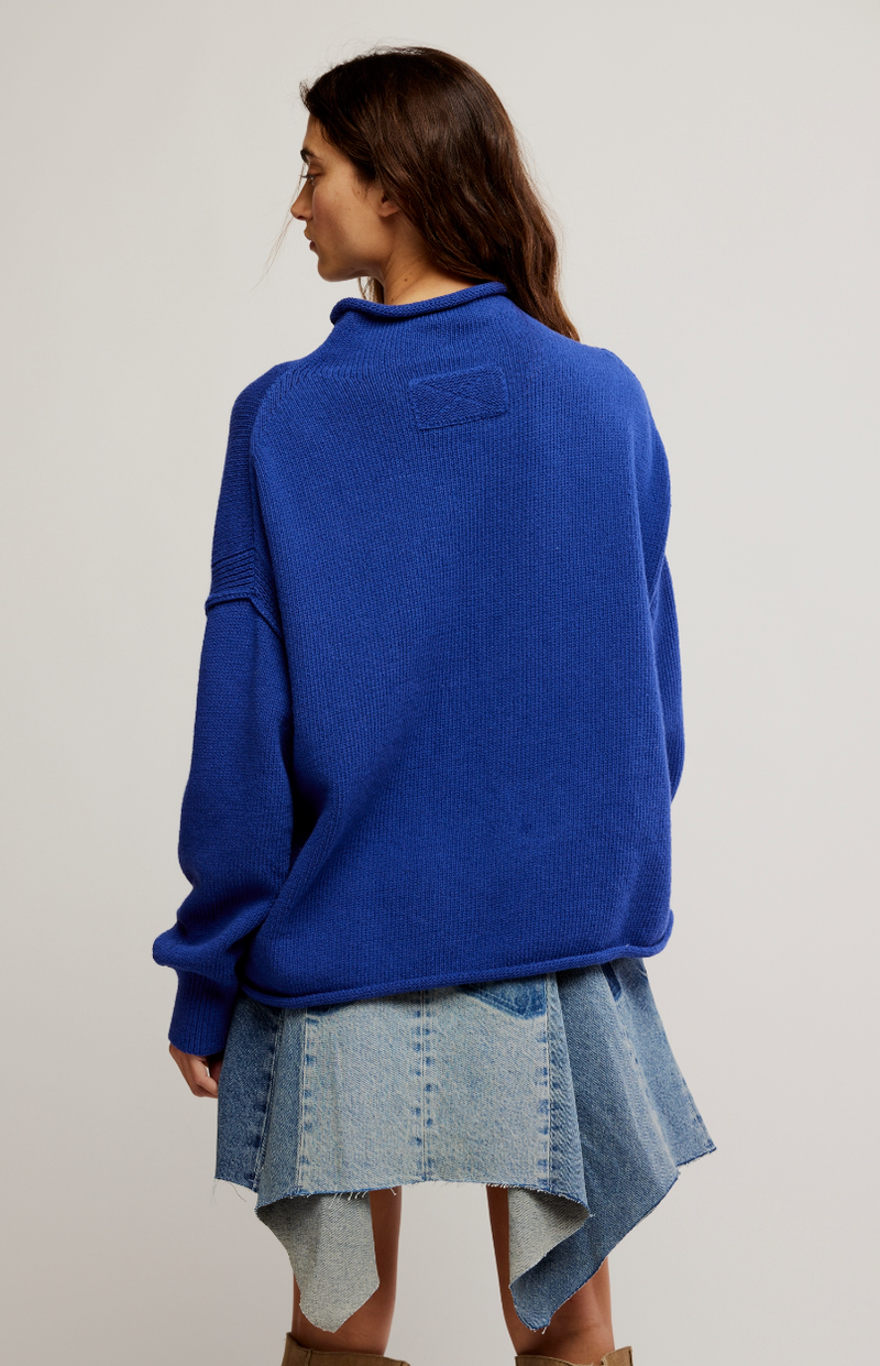 Skipper Blue Rolled Neck Sweater