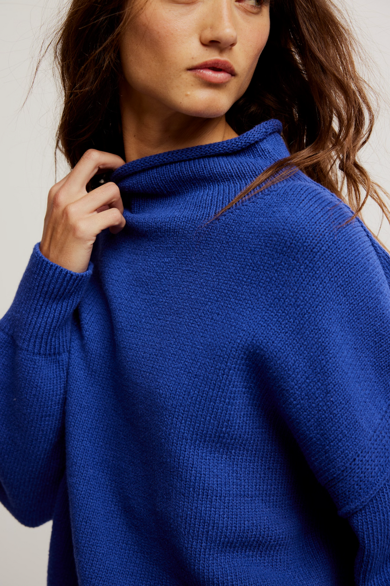 Skipper Blue Rolled Neck Sweater