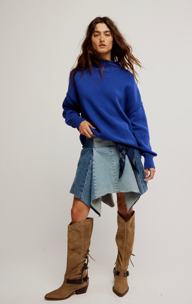 Skipper Blue Rolled Neck Sweater