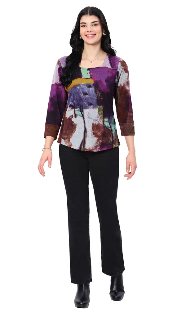 Purple Abstract Top