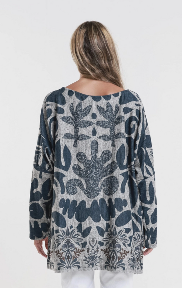 Blue Long Sleeve Soft Light Sweater