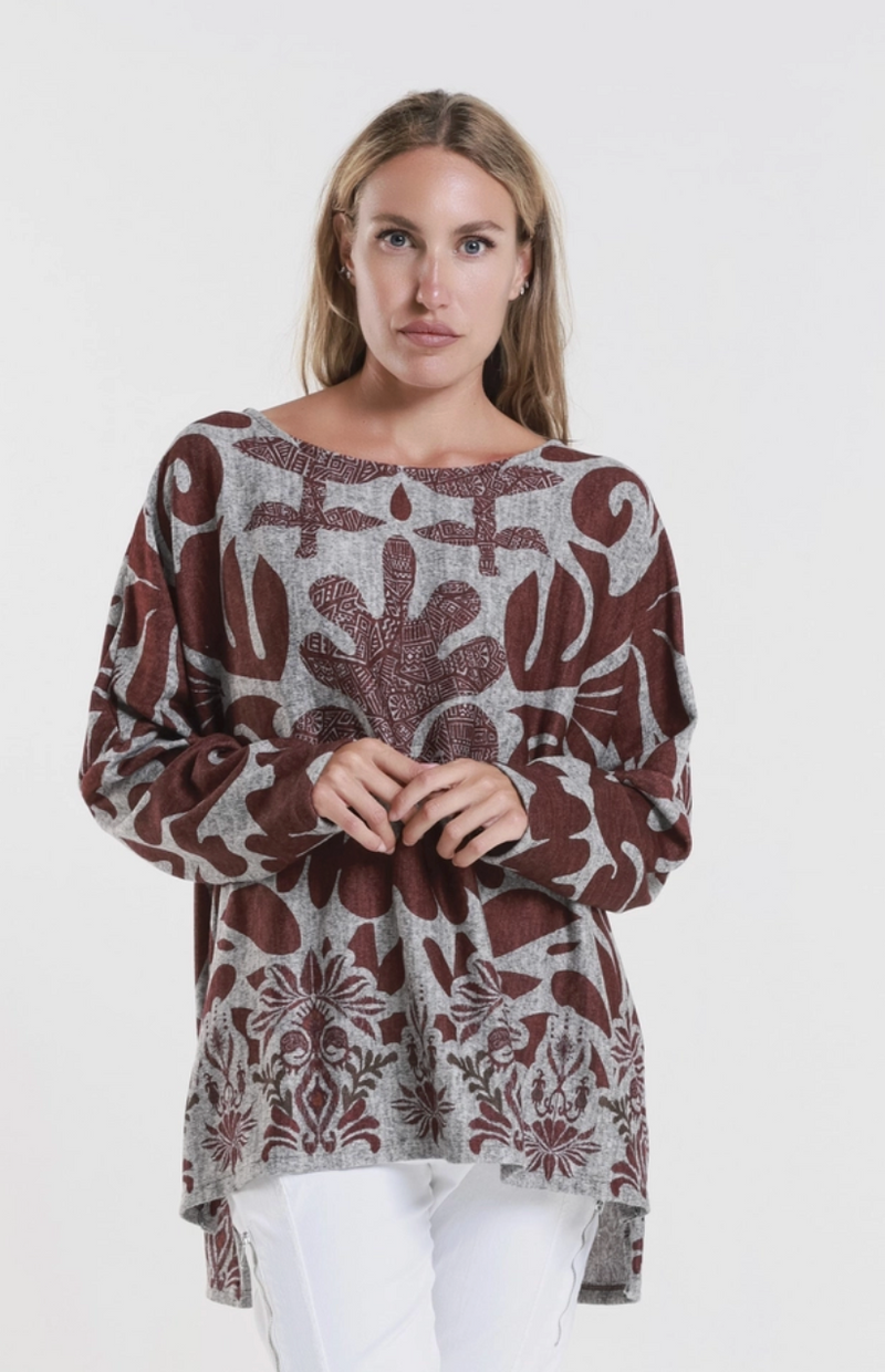 Rust Long Sleeve Soft Light Sweater