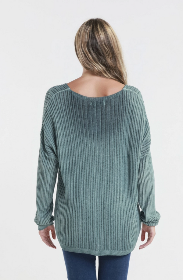 Teal Seriously Soft V-Neck Knit Sweater