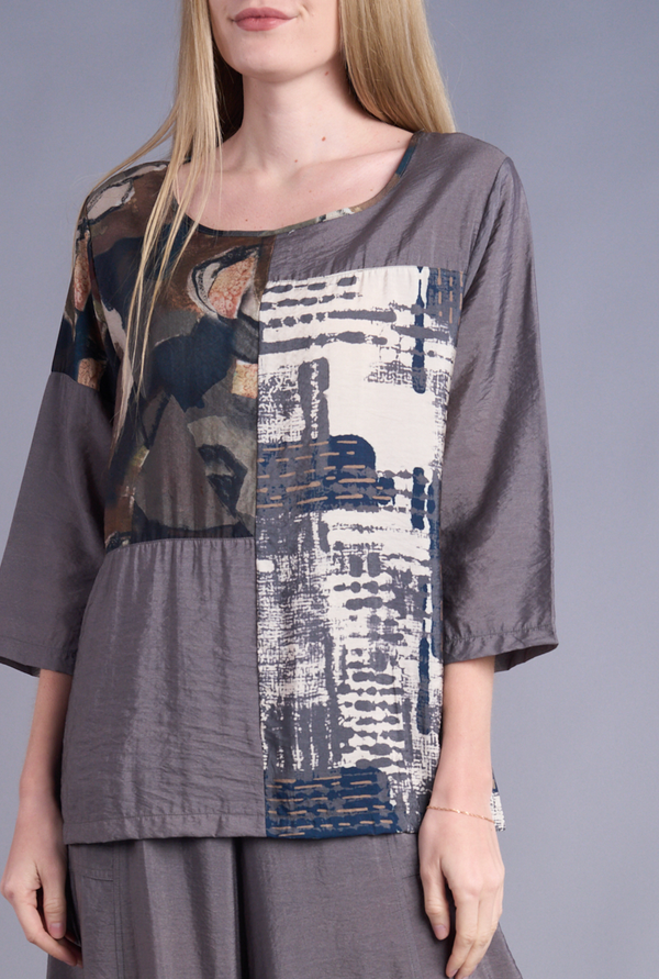 Slate Abstract Patch Top
