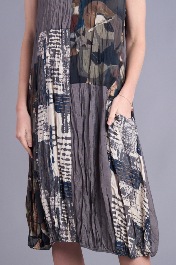 Crush Mixed Cowl Dress
