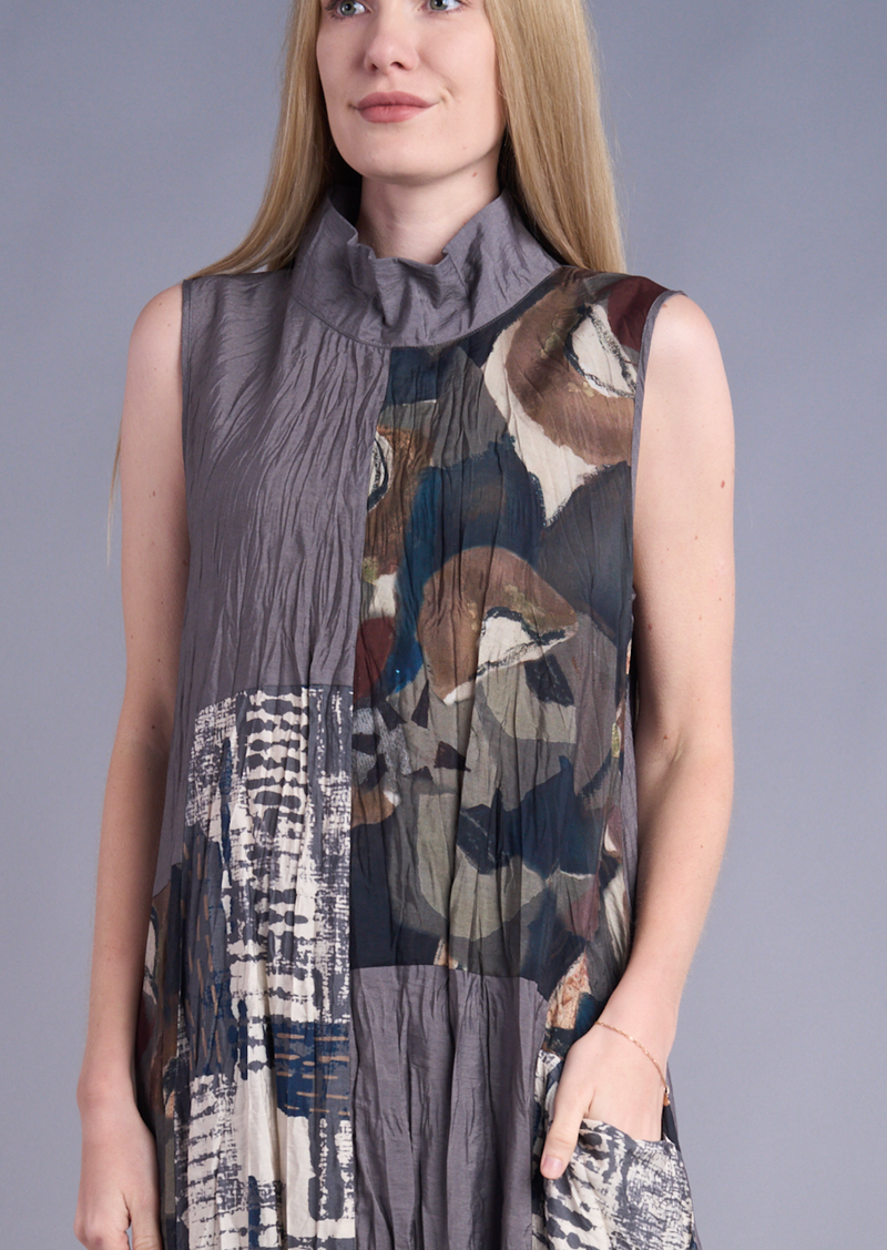 Crush Mixed Cowl Dress