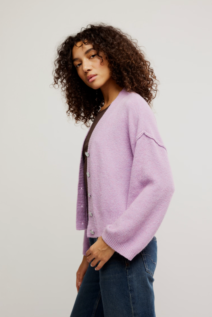 Lilac Button Cardi