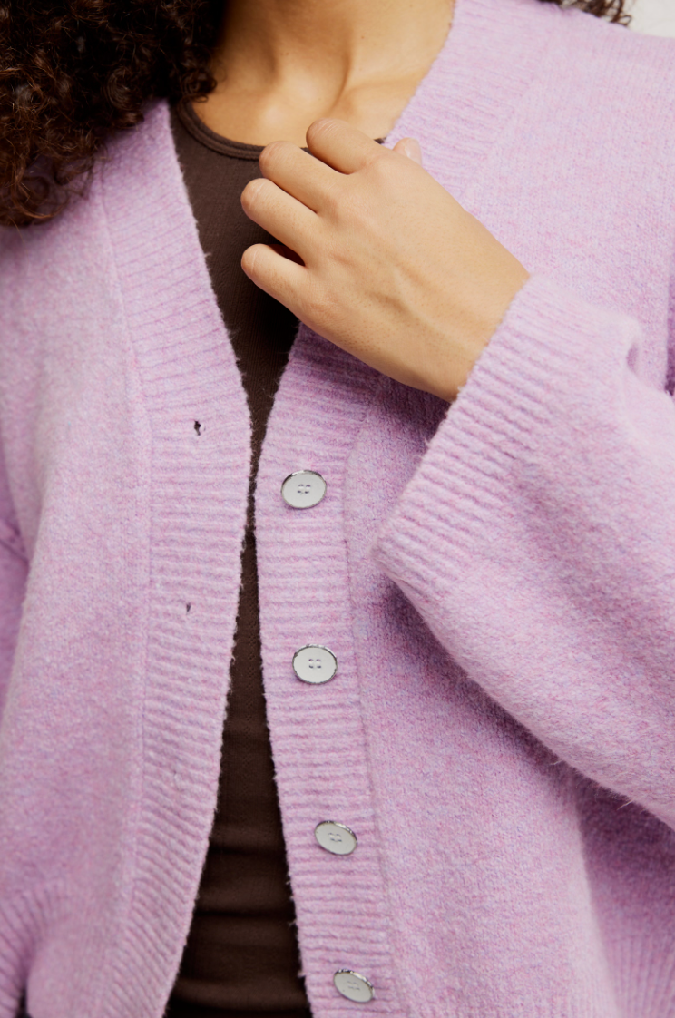 Lilac Button Cardi