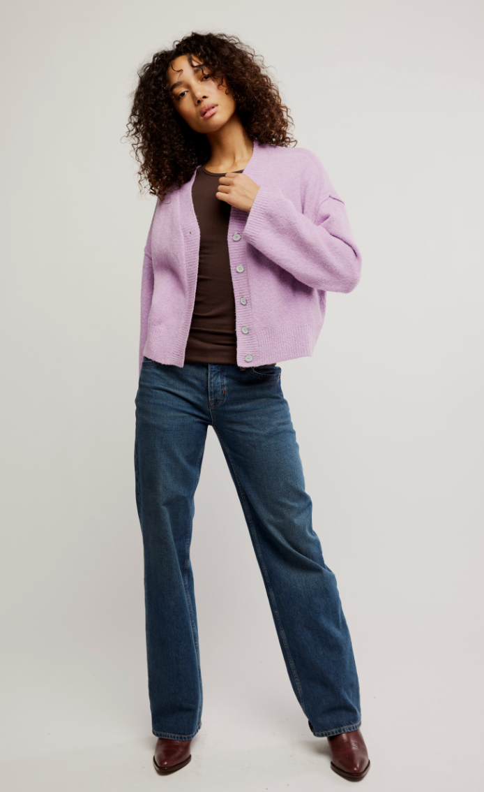 Lilac Button Cardi