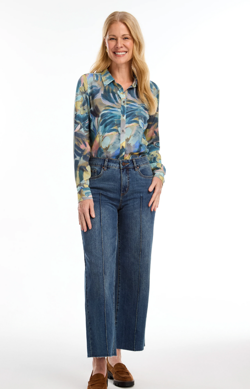 Dark Indigo Wide Ankle Jean