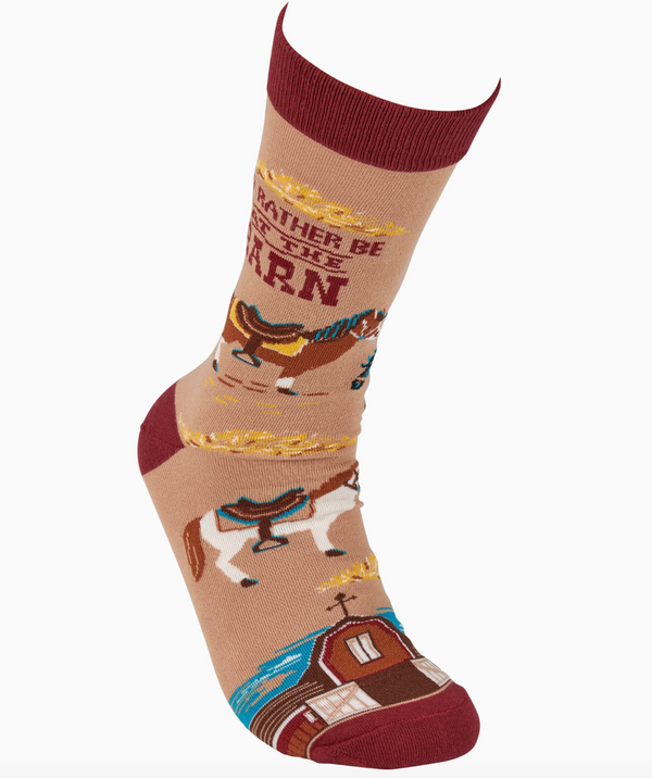 Rather Be At the Barn Crew Sock