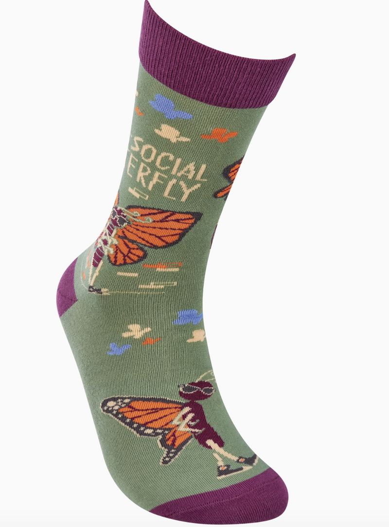 Antisocial Butterfly Crew Sock