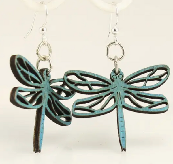 Blue Dragonfly Blossom Earring