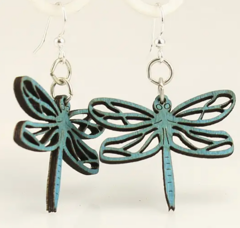 Blue Dragonfly Blossom Earring