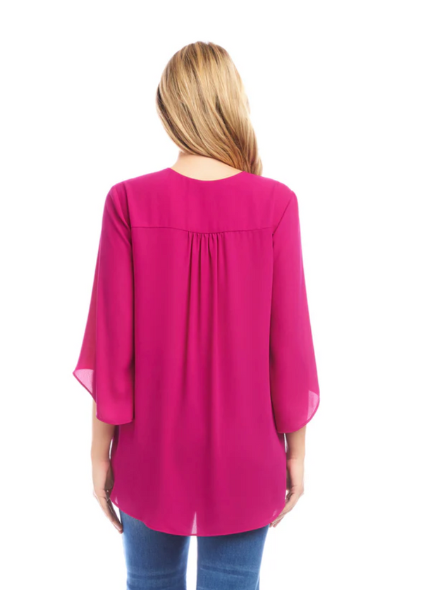 Magenta V-Neck Asymmetric Top