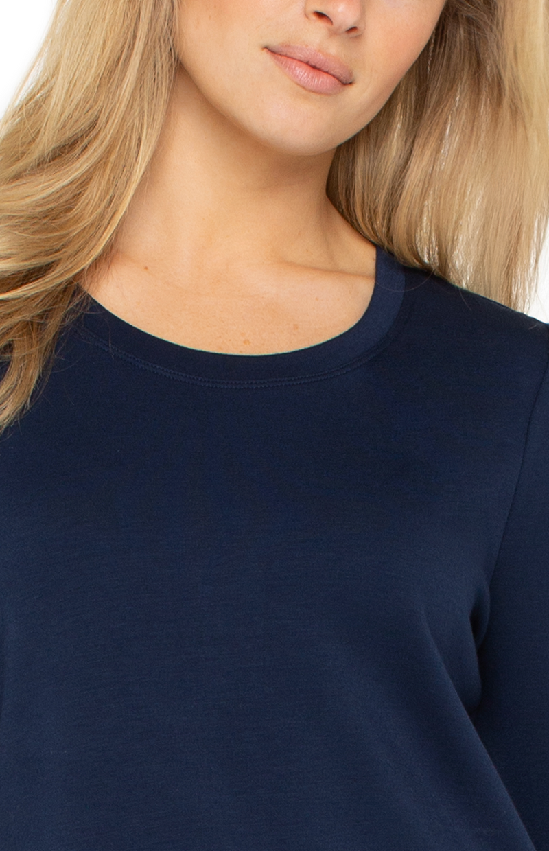 Navy Scoop Neck Top