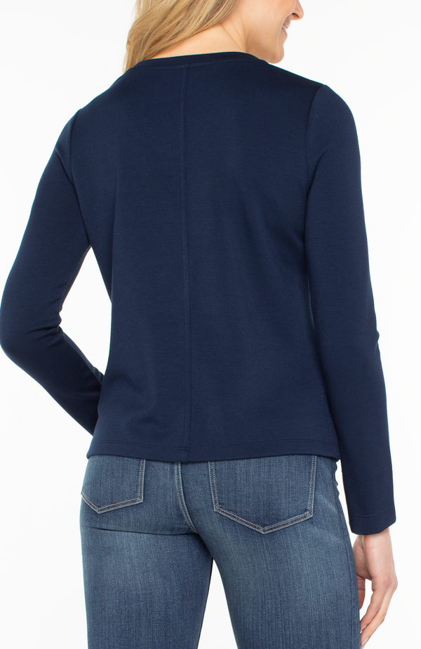 Navy Scoop Neck Top