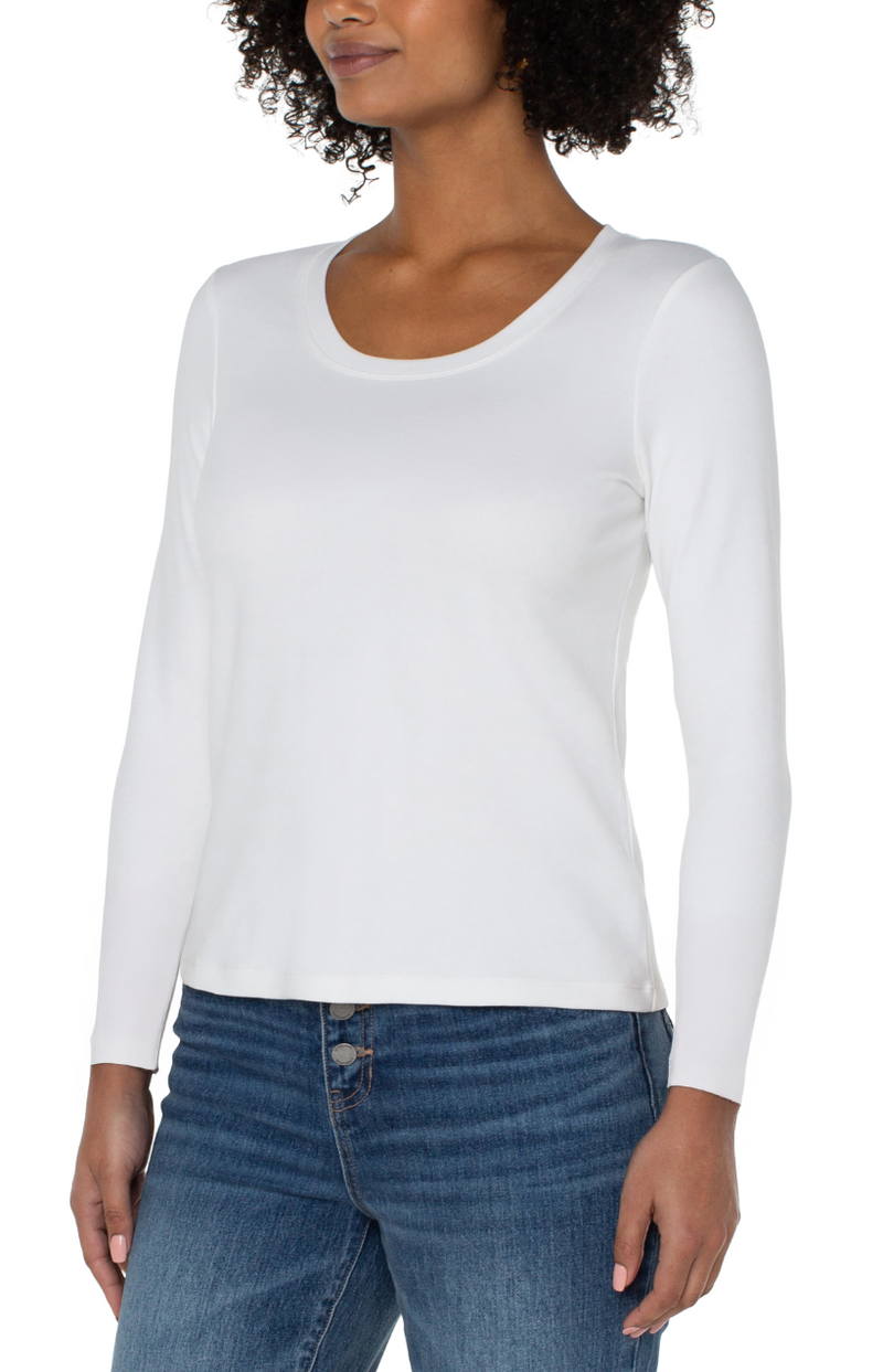 White Scoop Neck Top