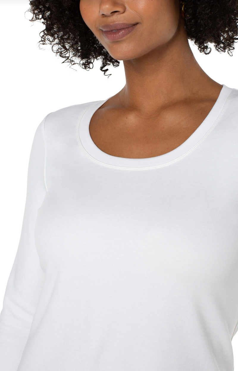 White Scoop Neck Top
