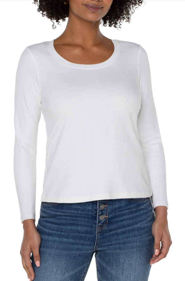 White Scoop Neck Top