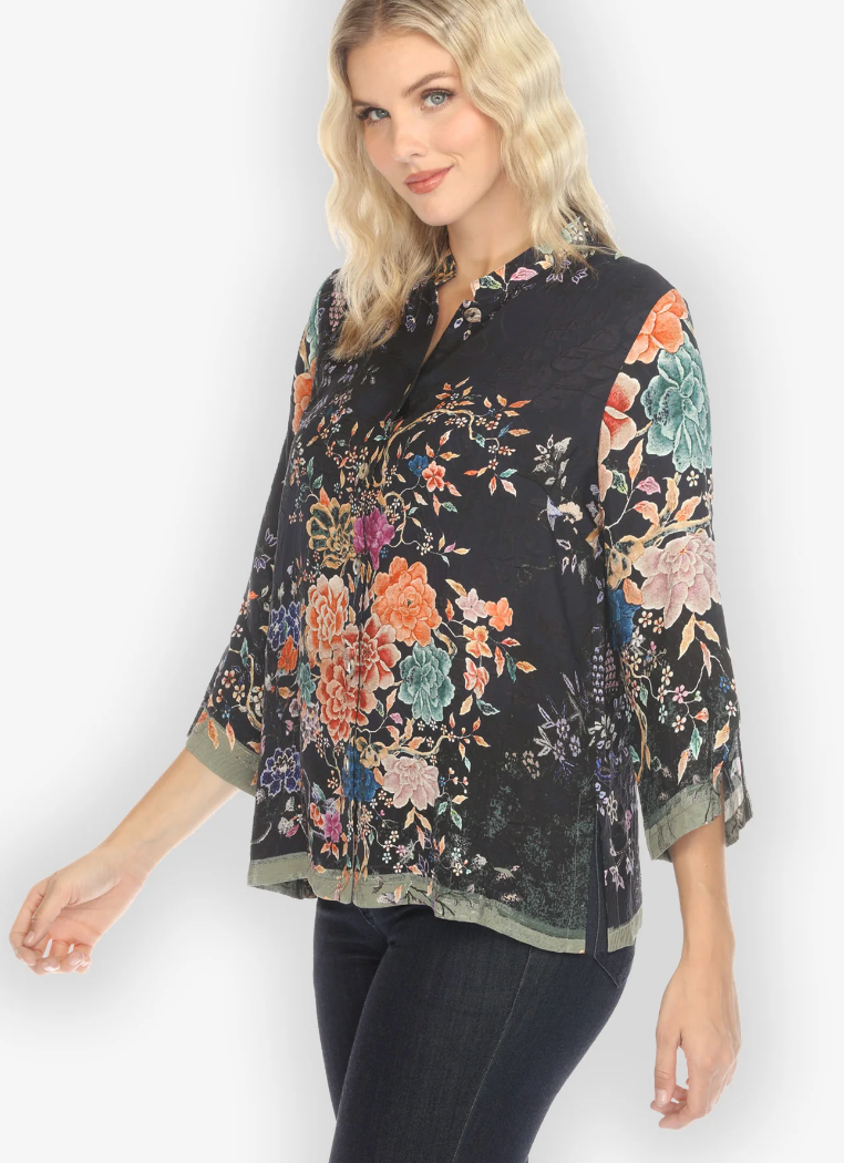 Queenly Radiant Coral Silk Blouse