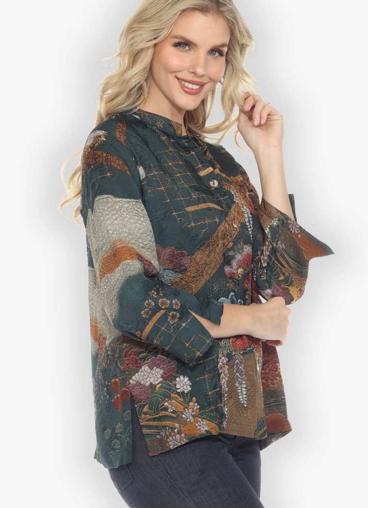 Tapestry Wisteria Silk Blouse