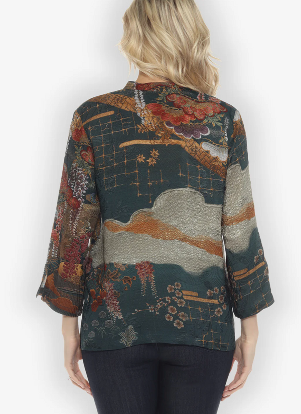 Tapestry Wisteria Silk Blouse