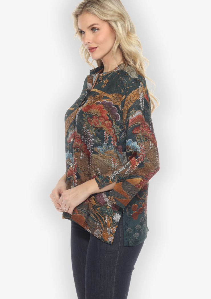 Tapestry Wisteria Silk Blouse
