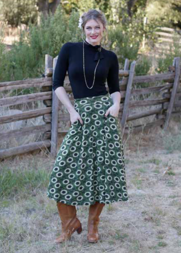 Green Sunflower Skirt
