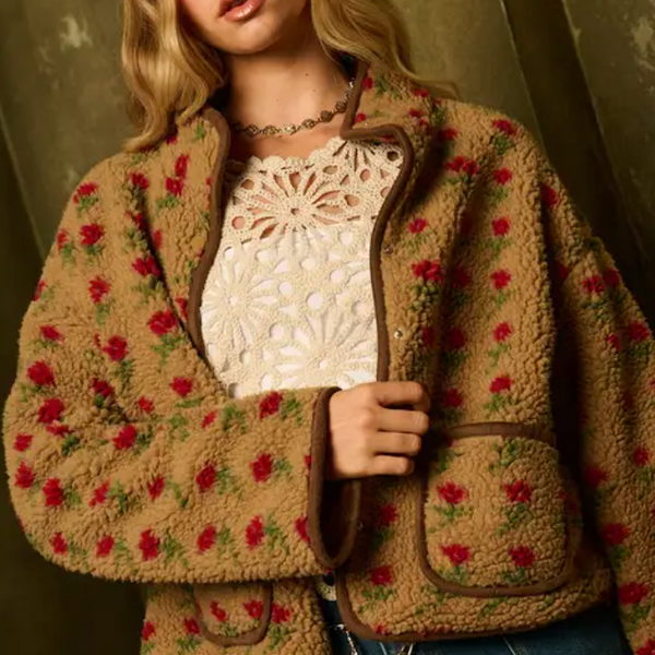 Brown Sherpa Rose Jacket – Gondwana & Divine Clothing Co.