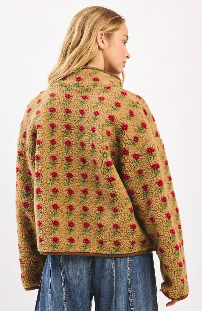 Brown Sherpa Rose Jacket