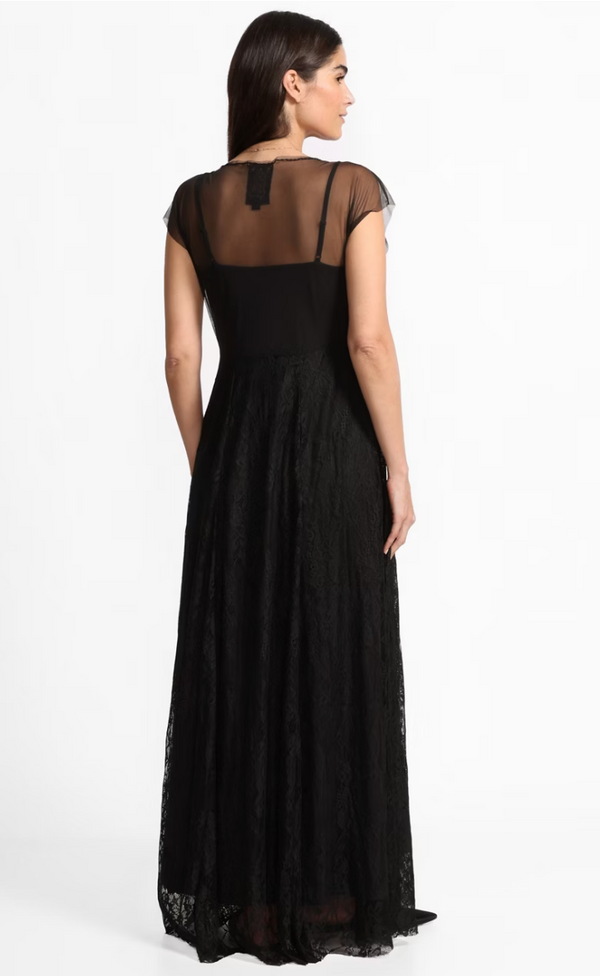 Black Embroidered Maxi Dress