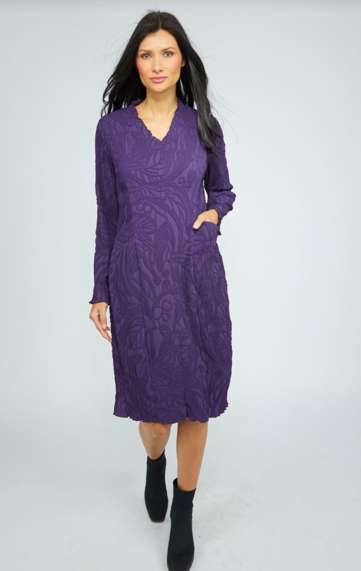 Violet Embossed Dress