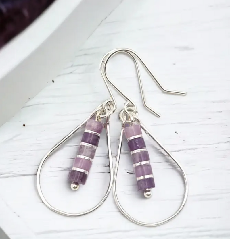 Sterling Silver Teardrop Amethyst Earrings