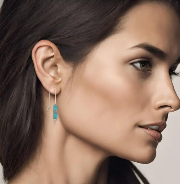 Turqouise Sterling Silver Threader Earring