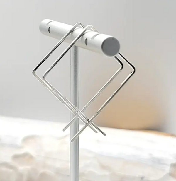 Silver Square Hoop Earrings