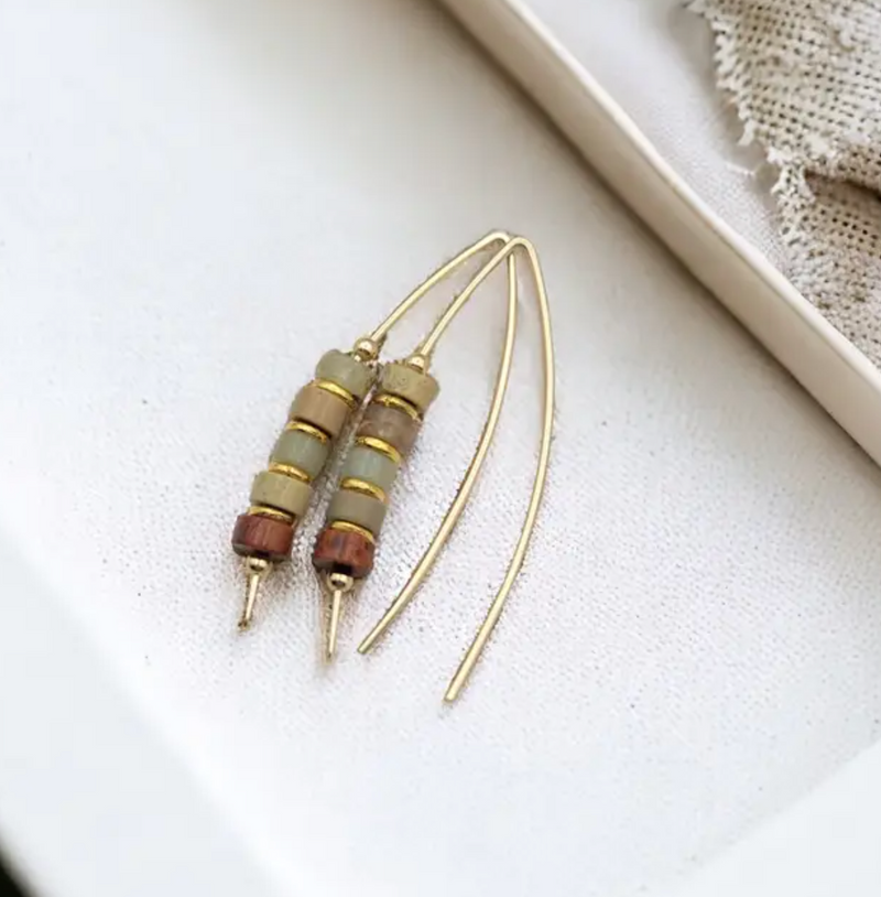 Jasper Sterling Silver Threaders Earrings