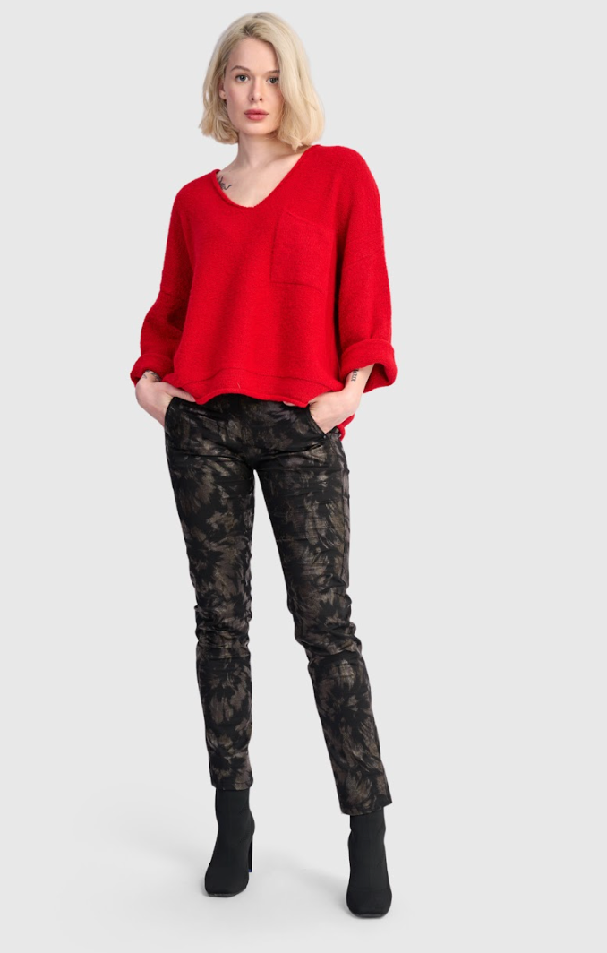 Red V-Neck Sweater